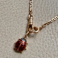 18k gold vintage charm or pendant - Red Enamel Ladybug