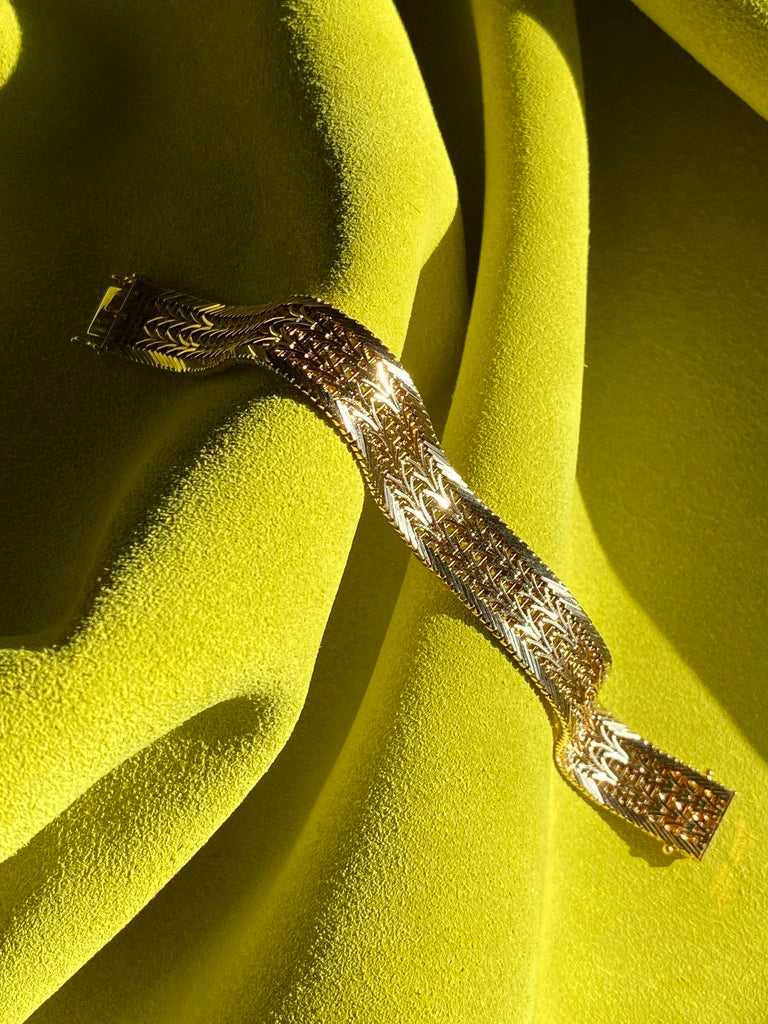 Phenomenal Danish link bracelet in 14k solid gold - by Jørn Arne Backhausen - 6.75 inch length