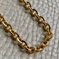 Vintage Italian UnoAErre Biker Link Chain Bracelet in 18k Gold - 7 inch length