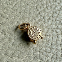 18k gold vintage charm or pendant - Alarm Clock