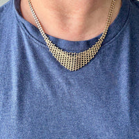 Supple Snakey Brick Link Necklace in 14k gold - Midcentury era Danish - 17.3 inch length