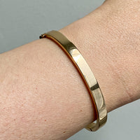 1940s era Modernist Swedish 18k Gold Hinged Bangle - maker Stigbert - 6.8 inch