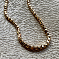 Honeycomb link necklace - Vintage 18k yellow gold, 17.25 inch length