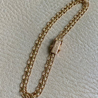 1970 Vintage 18k gold slim x-link bracelet - 7.5 inch length