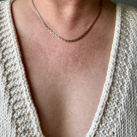 Vintage 18k gold Virola Link Necklace - Graduated width - 17.4 inch length