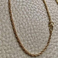 Vintage Spiral Link Chain Necklace in 18k Gold - 22.5 Inch Length