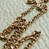 Vintage Italian 3mm Solid Biker Link Chain Necklace 18k Gold – 19.75 Inch Length