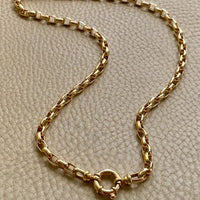 18k Gold Vintage Biker Link Watch Chain Necklace with Bolt Clasp- 19.5 inch length