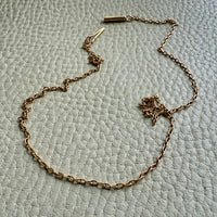 Antique Cable Link Necklace with Barrel Clasp - Solid 18k gold - 18.3 inch length