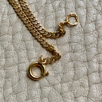 Midcentury Swedish 18k gold pressed curb link necklace, graduated width - 18 inch length