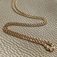 20.5 Inch longer length! Vintage Swedish Double-link necklace - Solid 18k gold