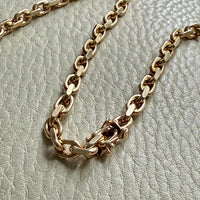 GOLD CHONK! 63g, 5mm width, Vintage Biker Link Necklace - Solid 14k gold- 23.7 inch length