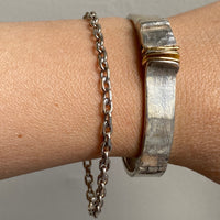 Bent Larsen 14k White Gold Biker Link bracelet - 7.8 inch length