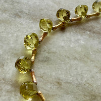 JUICY! Graduated Lemon Quartz and 14k gold necklace - 18 inch length