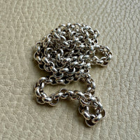 Chubby Vintage Silver British Rolo Link Necklace- 18 inch length