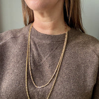 1986 Figaro Curb Link Variation Long Necklace in 18k Gold - 27.7 inch length