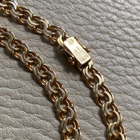 Vintage 1963 Double link solid 18k gold bracelet - 7.5 inch length