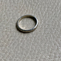 18k White Gold Vintage Wedding Band with Etched continuous Blossom Pattern- Zurich Band - size 5.75