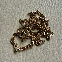 Vintage Chunky Biker Link Necklace in 14k Gold - Signed BNH - 17.8 Inch length