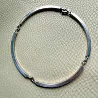 1970s era Vintage Sterling Silver Bar Link Choker Necklace by Franz Scheuerle Quinn – 14.5 inch interior circumference