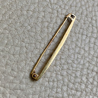 Midcentury era 14k gold safety pin brooch or chain extender - 1.75 inch length