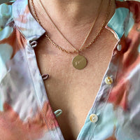 18k gold vintage charm or pendant - Etched Circle Medallion