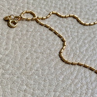 Dainty gold coil link necklace - 18k gold - 16.5 inch length - Italian vintage