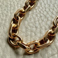 Wow! 1941 Swedish Vintage CHONK Biker Link Bracelet in 18k Gold- 7.3 inch interior circumference