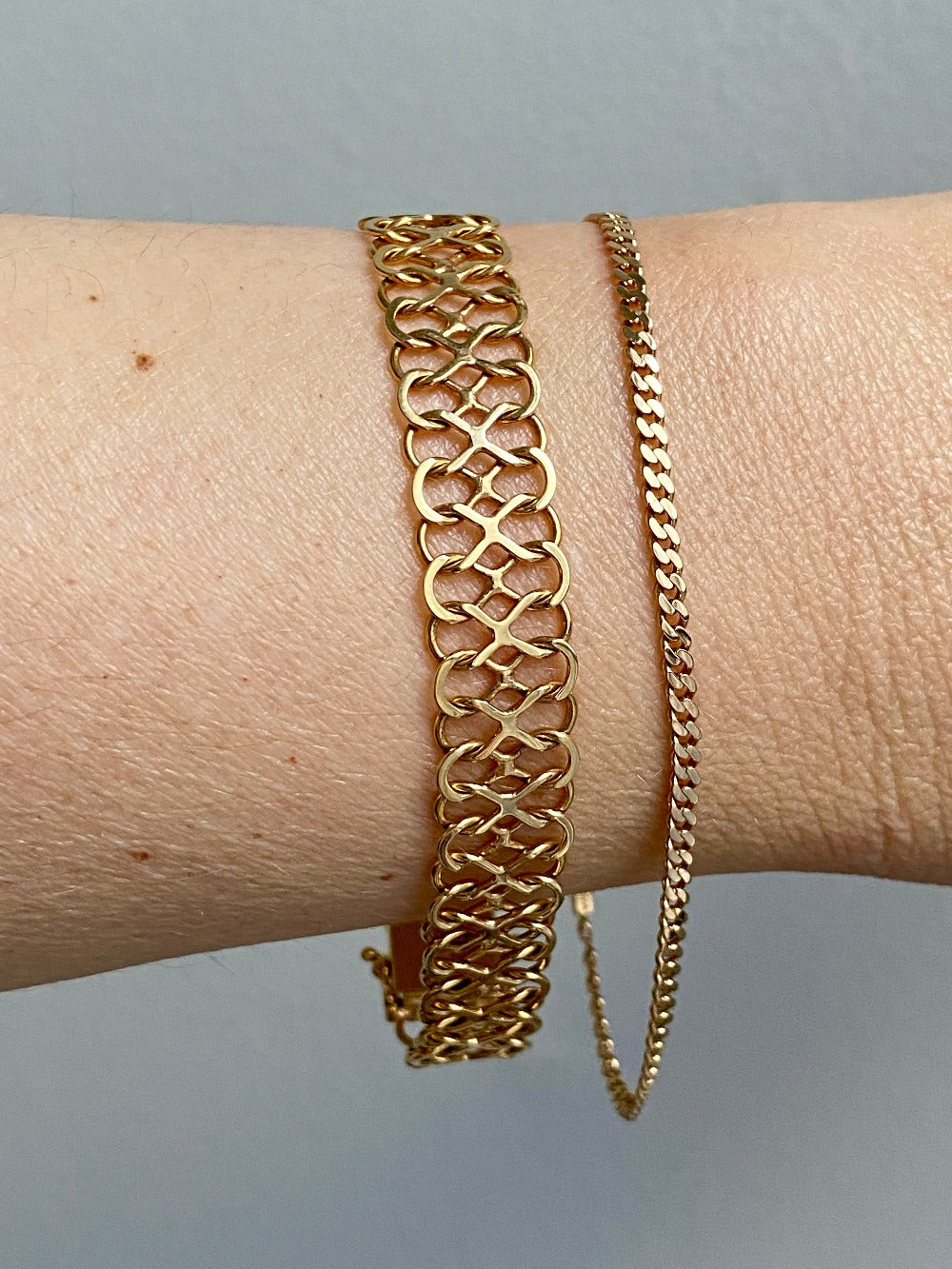 Unique! Figure 8 link bracelet in 18k gold - Swedish vintage 1977 - 7.9 inch length