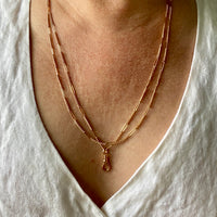 Swedish Antique Longuard Chain as Double Length Necklace in 18k gold - 21 inch length
