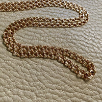 17.7 inch length - Vintage Swedish Double-link necklace - Solid 18k gold