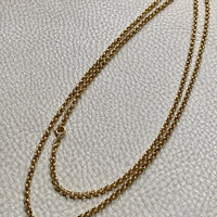 Excellent! Vintage Austrian Pea Link Chain Necklace in 18k Gold - 36 inch length