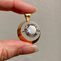 1964 Vintage Finnish Large Faceted Spinel Pendant Necklace by Pekka Ilmari Aulin in 14k Gold - 15.75 inch length