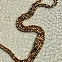 Signed Vintage Tight Curb Link Necklace 18k Gold – 18.5 Inch Length