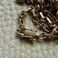Longer Length 14k Gold Biker Link Necklace 3mm width - 22.2 inch length