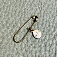 18k gold vintage charm or pendant - Medallion with BK Initials 1956