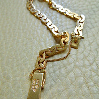 Exquisite 1940 Swedish Vintage Virola Link Bracelet 18k Gold – 7.5 Inch Length