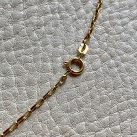 18k Gold Vintage Skinny Elongated Biker Link Chain Necklace - 22.5 inch length