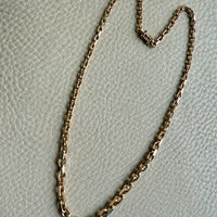 RARE Midcentury Era 14k gold Graduated Biker Link Necklace Signed Edvin Einar & C Larsen - 17.8 inch length