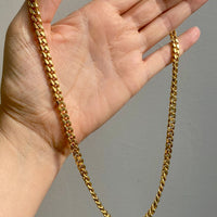 AMAZING! Heavy Italian Vintage Curb Link Necklace in Solid 18k Gold - 20 inch length