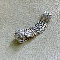 1969 Vintage Sterling Silver x link bracelet - 7.5 inch length