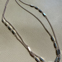 Fabulous 1975 Sterling Silver EXTRA LONG Curb Chain with Bar Link Necklace - 50.5 inch length