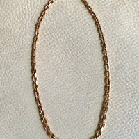 WHOA 45g Midcentury era biker link necklace! - solid 14k gold links- 16.5 inch length