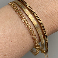 1970 Vintage 18k gold slim x-link bracelet - 7.5 inch length