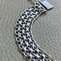1969 Vintage Sterling Silver x link bracelet - 7.5 inch length