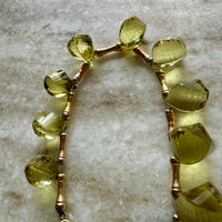 JUICY! Graduated Lemon Quartz and 14k gold necklace - 18 inch length