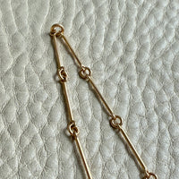 1943 Vintage Geometric 18k Gold Rod Link Necklace - up to 21 inch length