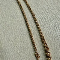 1950s era Vintage Graduated Width Rolo Link Necklace in 18k Gold - 17.75 inch length
