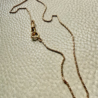 Skinny Antique Double Fetter Watch Chain Necklace 18k Gold – 17.5 Inch Length