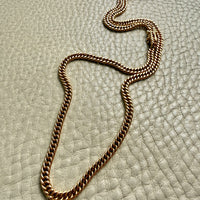 Signed Vintage Tight Curb Link Necklace 18k Gold – 18.5 Inch Length
